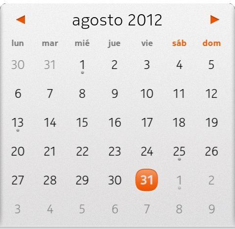 calendario agosto 2012