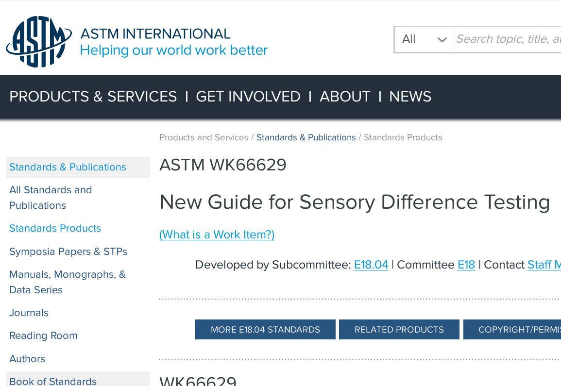 astm sensory difference