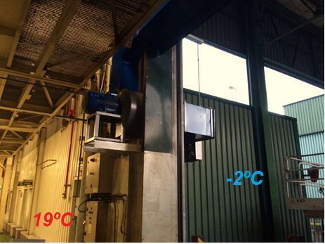 industrial air curtain installation