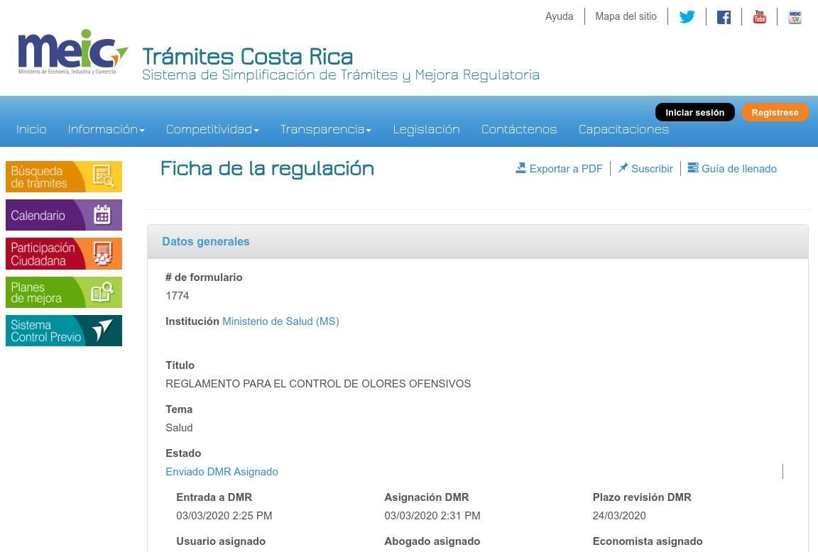 Costa Rica Reglamento Olores Ofensivos