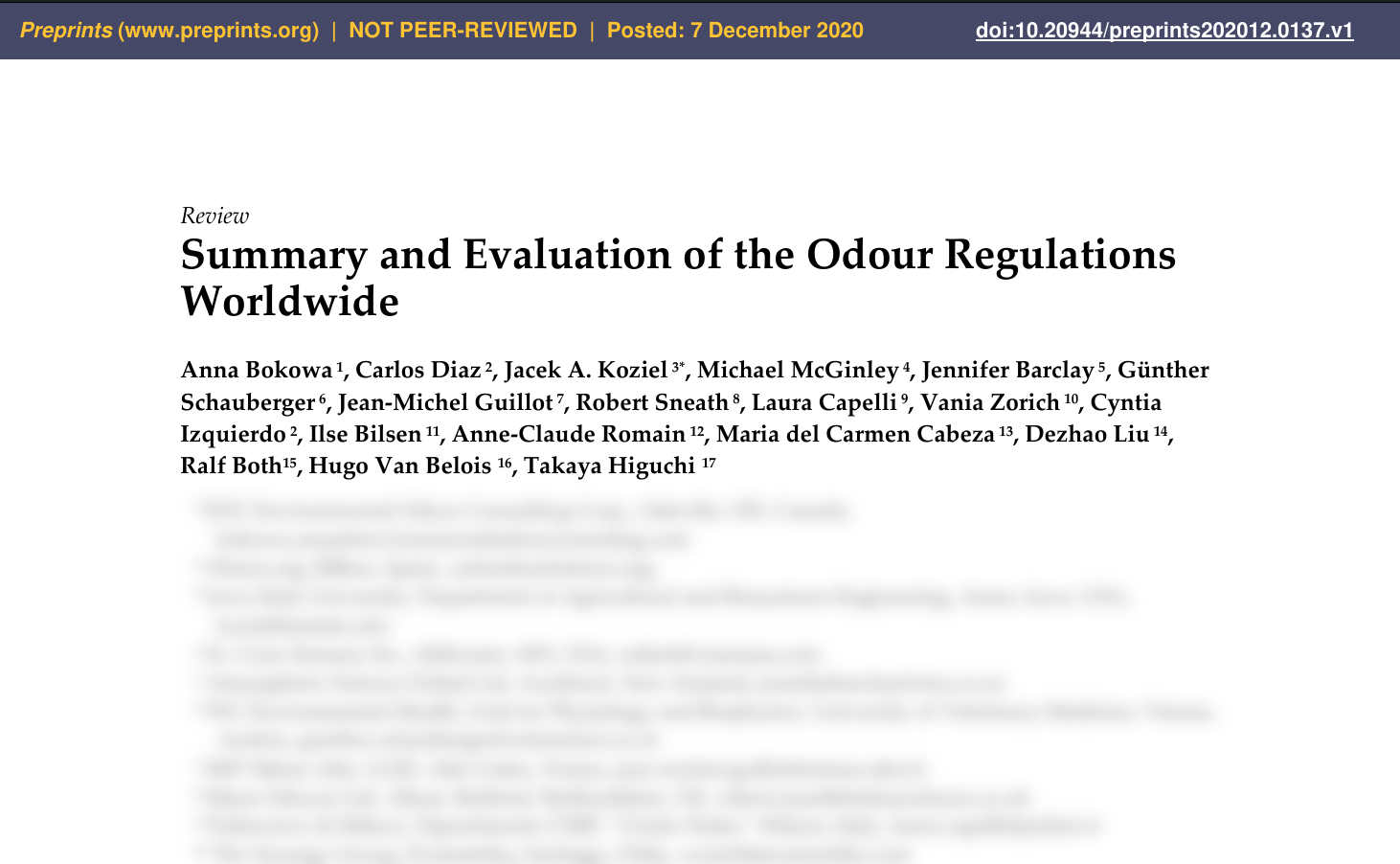 preprint worldwide odour regulation2020